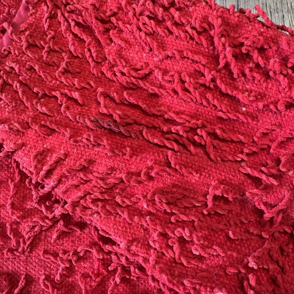 VTG Shag Fringe New Directions Red Button Front Jacket Blazer Retro 80s Sz XL - Picture 5 of 6